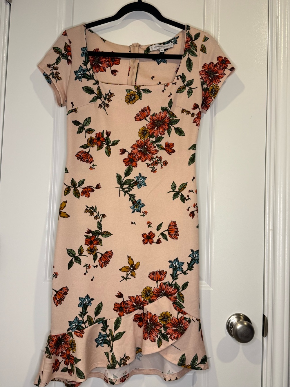 The Vanity Room Floral Ruffle-Hem Dress - Blush Pink